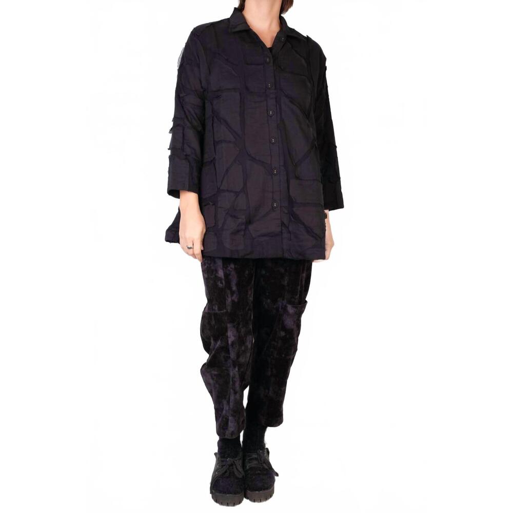 NEW MSQUARE swing shirt in black patch